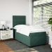 Cama box spring con colchón terciopelo verde oscuro 90x190 cm