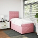 Cama box spring con colchón terciopelo rosa 90x190 cm