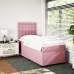 Cama box spring con colchón terciopelo rosa 90x190 cm