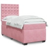 Cama box spring con colchón terciopelo rosa 90x190 cm