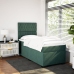 Cama box spring con colchón terciopelo verde oscuro 90x200 cm