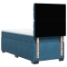 Cama box spring con colchón terciopelo azul 90x200 cm