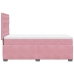 Cama box spring con colchón terciopelo rosa 90x200 cm