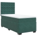 Cama box spring con colchón terciopelo verde oscuro 90x200 cm