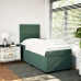 Cama box spring con colchón terciopelo verde oscuro 100x200 cm