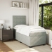 Cama box spring con colchón terciopelo gris claro 100x200 cm
