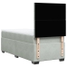 Cama box spring con colchón terciopelo gris claro 100x200 cm