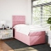 Cama box spring con colchón terciopelo rosa 100x200 cm