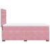 Cama box spring con colchón terciopelo rosa 100x200 cm