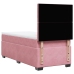 Cama box spring con colchón terciopelo rosa 100x200 cm