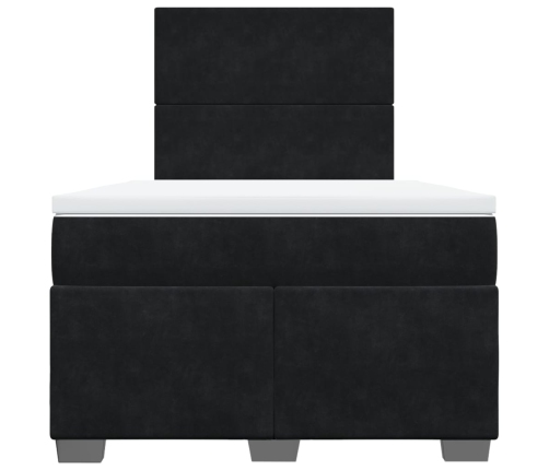 vidaXL Cama box spring con colchón terciopelo negro 120x190 cm