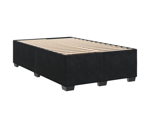 vidaXL Cama box spring con colchón terciopelo negro 120x190 cm