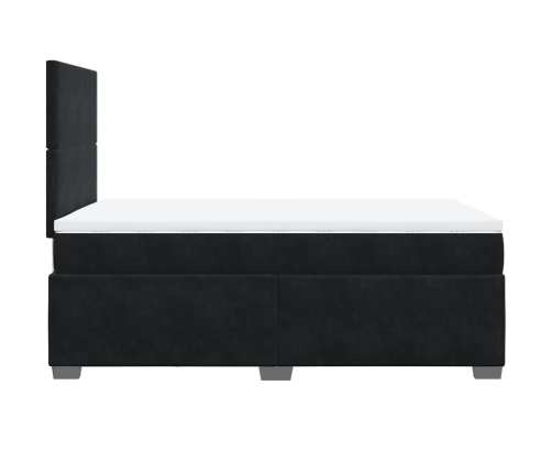 vidaXL Cama box spring con colchón terciopelo negro 120x190 cm