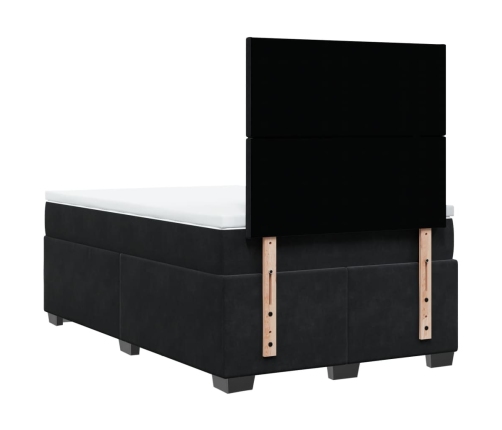 vidaXL Cama box spring con colchón terciopelo negro 120x190 cm