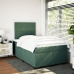 Cama box spring con colchón terciopelo verde oscuro 120x190 cm