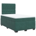 Cama box spring con colchón terciopelo verde oscuro 120x190 cm