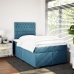 vidaXL Cama box spring con colchón terciopelo azul 120x190 cm