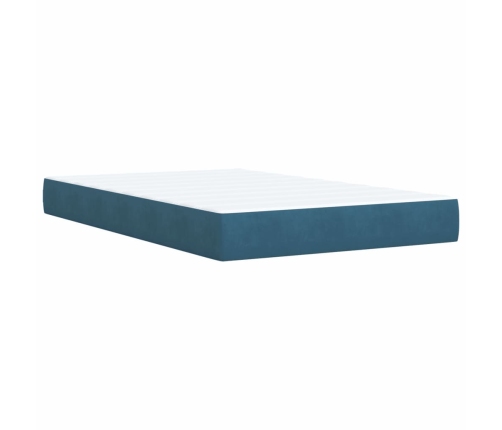 vidaXL Cama box spring con colchón terciopelo azul 120x190 cm