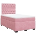 Cama box spring con colchón terciopelo rosa 120x190 cm