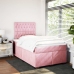 Cama box spring con colchón terciopelo rosa 120x190 cm