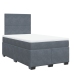 Cama box spring con colchón terciopelo gris oscuro 120x200 cm