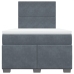Cama box spring con colchón terciopelo gris oscuro 120x200 cm