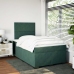 Cama box spring con colchón terciopelo verde oscuro 120x200 cm