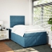 Cama box spring con colchón terciopelo azul 120x200 cm