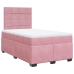 Cama box spring con colchón terciopelo rosa 120x200 cm