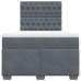 Cama box spring con colchón terciopelo gris oscuro 120x200 cm