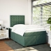 Cama box spring con colchón terciopelo verde oscuro 120x200 cm