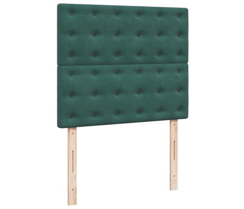 Cama box spring con colchón terciopelo verde oscuro 120x200 cm