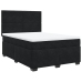 Cama box spring con colchón terciopelo negro 140x190 cm