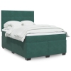 Cama box spring con colchón terciopelo verde oscuro 140x190 cm