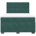 Cama box spring con colchón terciopelo verde oscuro 140x190 cm