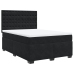 Cama box spring con colchón terciopelo negro 140x190 cm