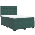 Cama box spring con colchón terciopelo verde oscuro 140x190 cm