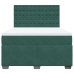 Cama box spring con colchón terciopelo verde oscuro 140x190 cm