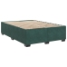 Cama box spring con colchón terciopelo verde oscuro 140x190 cm