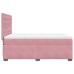 Cama box spring con colchón terciopelo rosa 140x190 cm