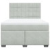 Cama box spring con colchón terciopelo gris claro 140x200 cm