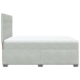 Cama box spring con colchón terciopelo gris claro 140x200 cm