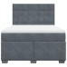 Cama box spring con colchón terciopelo gris oscuro 140x200 cm