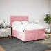 Cama box spring con colchón terciopelo rosa 160x200 cm