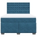 Cama box spring con colchón terciopelo azul 160x200 cm