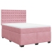 Cama box spring con colchón terciopelo rosa 160x200 cm