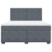 Cama box spring con colchón terciopelo gris oscuro 180x200 cm
