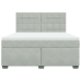 Cama box spring con colchón terciopelo gris claro 180x200 cm