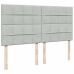 Cama box spring con colchón terciopelo gris claro 180x200 cm