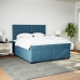 Cama box spring con colchón terciopelo azul 180x200 cm